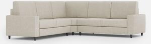 Divano Angolare 5 Posti 226x226x85 cm Sakar in Tessuto Latte
