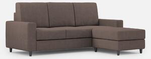 Divano 3 Posti con Pouf 208x155x85 cm Sakar in Tessuto Talpa