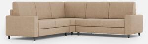 Divano Angolare 5 Posti 226x226x85 cm Sakar in Tessuto Beige