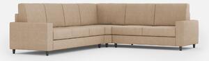 Divano Angolare 6 Posti 286x226x85 cm Sakar in Tessuto Beige