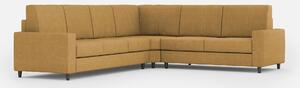 Divano Angolare 6 Posti 286x226x85 cm Sakar in Tessuto Ocra