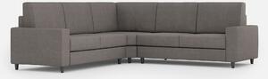 Divano Angolare 5 Posti 246x246x85 cm Sakar in Tessuto Grigio