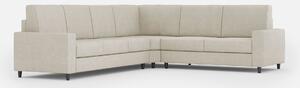 Divano Angolare 6 Posti 286x226x85 cm Sakar in Tessuto Latte