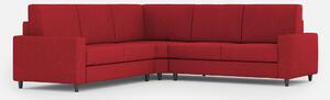 Divano Angolare 5 Posti 226x226x85 cm Sakar in Tessuto Rosso