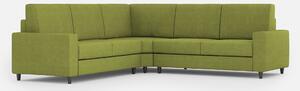 Divano Angolare 5 Posti 226x226x85 cm Sakar in Tessuto Verde