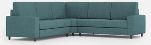 Divano Angolare 5 Posti 226x226x85 cm Sakar in Tessuto Petrolio