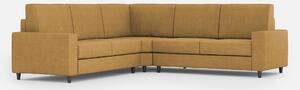 Divano Angolare 5 Posti 226x226x85 cm Sakar in Tessuto Ocra