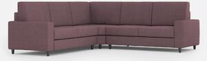 Divano Angolare 5 Posti 226x226x85 cm Sakar in Tessuto Prugna