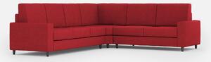 Divano Angolare 6 Posti 286x226x85 cm Sakar in Tessuto Rosso
