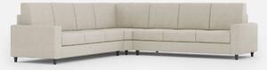 Divano Angolare 7 Posti 286x286x85 cm Sakar in Tessuto Latte