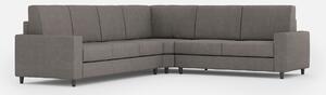 Divano Angolare 6 Posti 286x226x85 cm Sakar in Tessuto Grigio