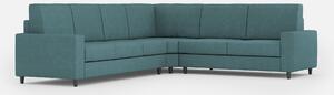 Divano Angolare 6 Posti 286x226x85 cm Sakar in Tessuto Petrolio