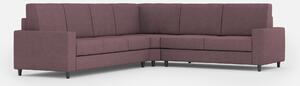 Divano Angolare 6 Posti 286x226x85 cm Sakar in Tessuto Prugna