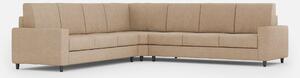 Divano Angolare 7 Posti 286x286x85 cm Sakar in Tessuto Beige