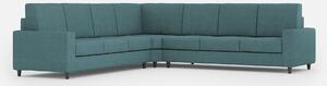 Divano Angolare 7 Posti 286x286x85 cm Sakar in Tessuto Petrolio