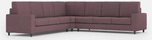 Divano Angolare 7 Posti 286x286x85 cm Sakar in Tessuto Prugna