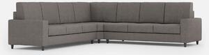 Divano Angolare 7 Posti 286x286x85 cm Sakar in Tessuto Grigio