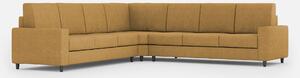 Divano Angolare 7 Posti 286x286x85 cm Sakar in Tessuto Ocra