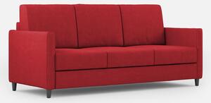 Divano 3 Posti 198x85x85 cm Karay in Tessuto Rosso