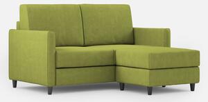 Divano 2 Posti con Pouf 138x155x85 cm Karay in Tessuto Verde