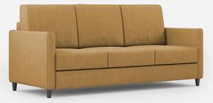 Divano 3 Posti 198x85x85 cm Karay in Tessuto Ocra