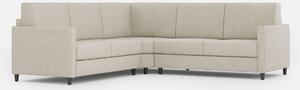 Divano Angolare 5 Posti 221x221x85 cm Karay in Tessuto Latte