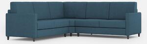 Divano Angolare 5 Posti 221x221x85 cm Karay in Tessuto Avio