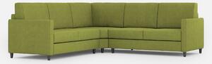 Divano Angolare 5 Posti 221x221x85 cm Karay in Tessuto Verde