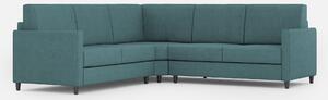 Divano Angolare 5 Posti 221x221x85 cm Karay in Tessuto Petrolio