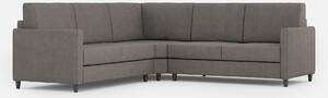 Divano Angolare 5 Posti 221x221x85 cm Karay in Tessuto Grigio
