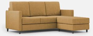 Divano 3 Posti con Pouf 198x155x85 cm Karay in Tessuto Ocra