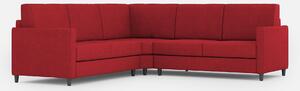 Divano Angolare 5 Posti 221x221x85 cm Karay in Tessuto Rosso