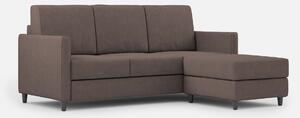 Divano 3 Posti con Pouf 198x155x85 cm Karay in Tessuto Talpa