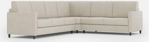 Divano Angolare 6 Posti 281x221x85 cm Karay in Tessuto Latte