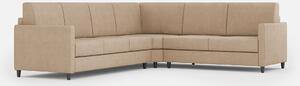 Divano Angolare 6 Posti 281x241x85 cm Karay in Tessuto Beige