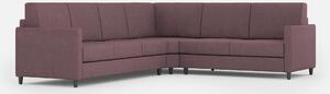 Divano Angolare 6 Posti 281x221x85 cm Karay in Tessuto Prugna