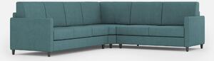 Divano Angolare 6 Posti 281x221x85 cm Karay in Tessuto Petrolio