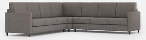 Divano Angolare 7 Posti 281x281x85 cm Karay in Tessuto Grigio