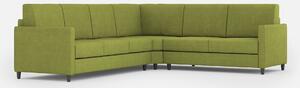 Divano Angolare 6 Posti 281x241x85 cm Karay in Tessuto Verde