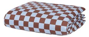 Copripiumino azzurro/marrone in raso di cotone per letto singolo 140x200 cm Plu – noo.ma