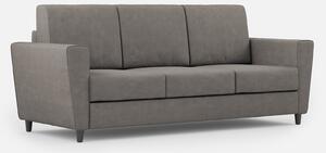 Divano 3 Posti 212x85x85 cm Yasel in Tessuto Grigio