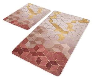 Set di tappetini per il bagno rosa in velluto 2 pz 60x100 cm – Mila Home