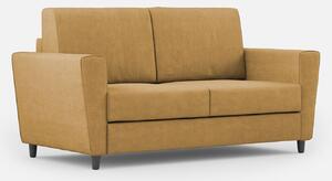 Divano 2 Posti 152x85x85 cm Yasel in Tessuto Ocra