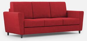Divano 3 Posti 212x85x85 cm Yasel in Tessuto Rosso