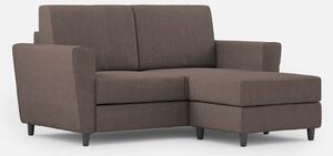 Divano 2 Posti con Pouf 152x155x85 cm Yasel in Tessuto Talpa