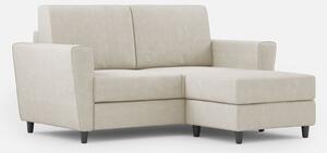 Divano 2 Posti con Pouf 172x145x85 cm Yasel in Tessuto Latte