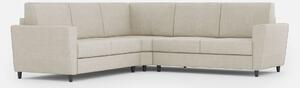 Divano Angolare 5 Posti 228x228x85 cm Yasel in Tessuto Latte