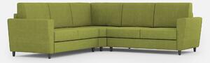 Divano Angolare 5 Posti 228x228x85 cm Yasel in Tessuto Verde