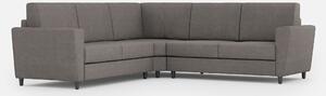 Divano Angolare 5 Posti 228x228x85 cm Yasel in Tessuto Grigio