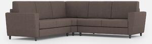 Divano Angolare 5 Posti 228x228x85 cm Yasel in Tessuto Talpa
